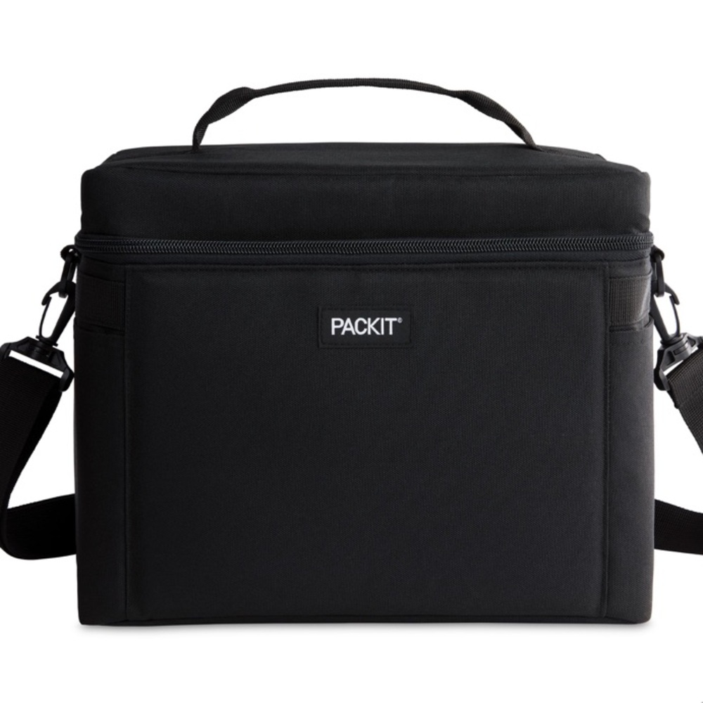 LARGE PACKIT Black Insulated Lunch Bag